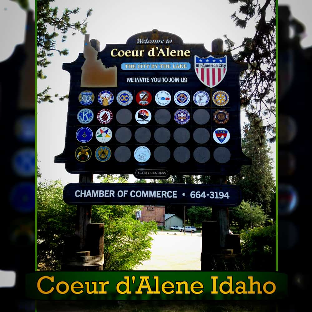 A large welcome sign reads 