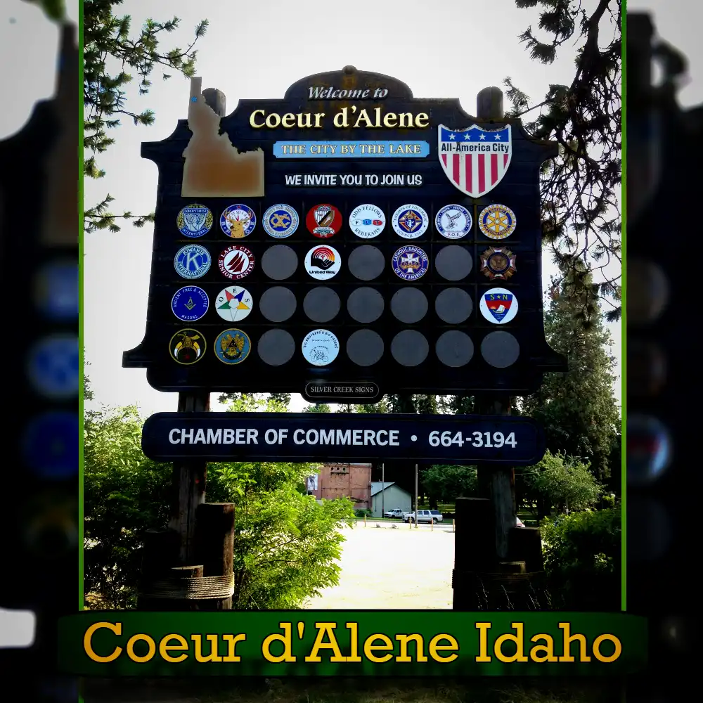 A large welcome sign reads 